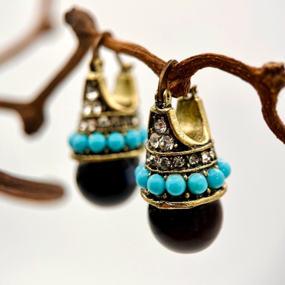 Zara Resin Drop Pavé Earrings - Picture 2 of 4